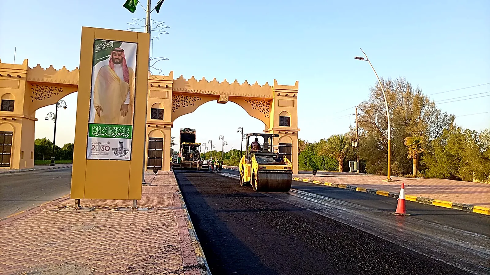 أعمال سفلتة وتخطيط بقيادة قوة نجران